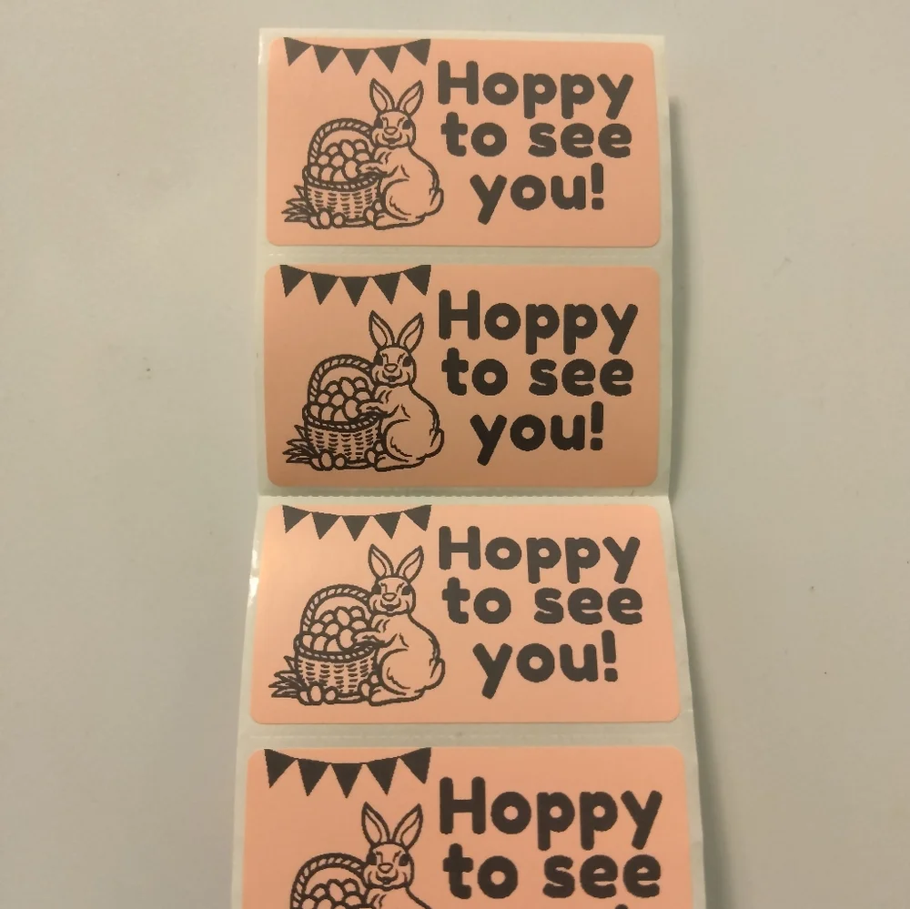 💙100 Hoppy To See You- Shipping Labels Thermal Packaging Stickers 2.25